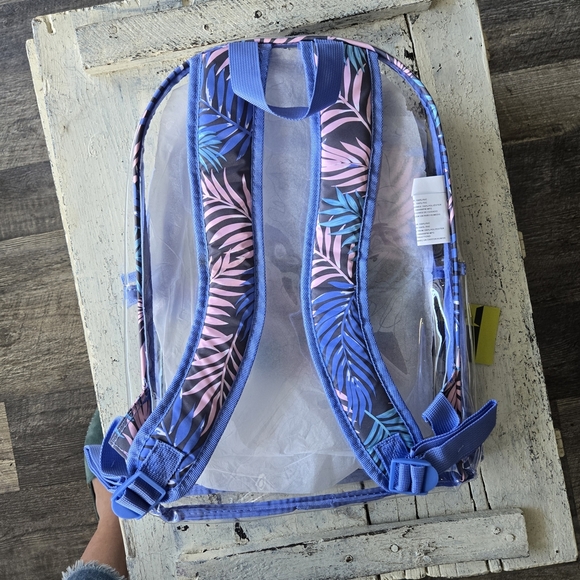 Nwt Eastsport Clear Backpack W Zipper Pencil Pouch Padded Shoulder Straps 16" - Picture 2 of 4